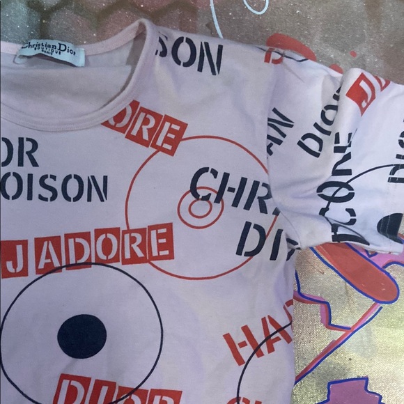 Authentic Christian dior  sz small Graphic T-Shirt - Pink and Black - Picture 5 of 6